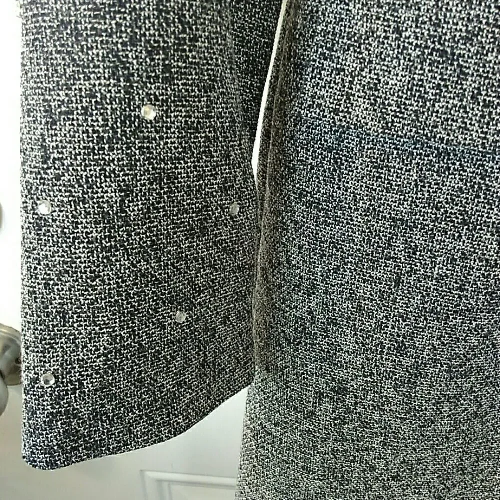 Modern Edge coat with rhinestone cluster buttons